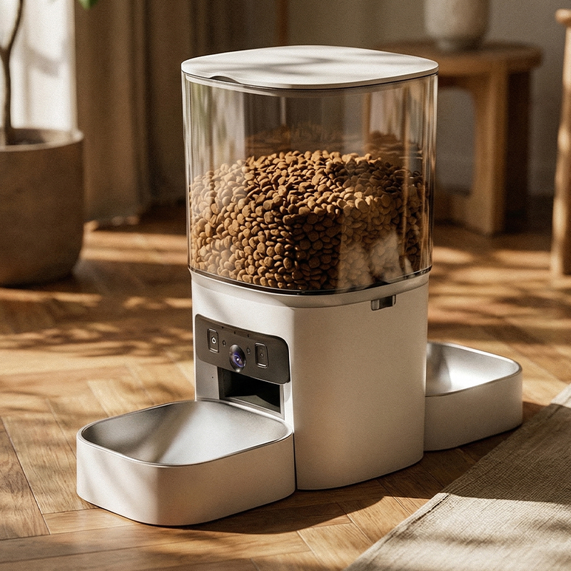 MAS-3007 Hrănitor inteligent pentru animale de companie cu lentile duble, cu buncăr transparent de 6 l MAS-3007 Hrănitor inteligent pentru animale de companie cu lentile duble, cu buncăr transparent de 6 l